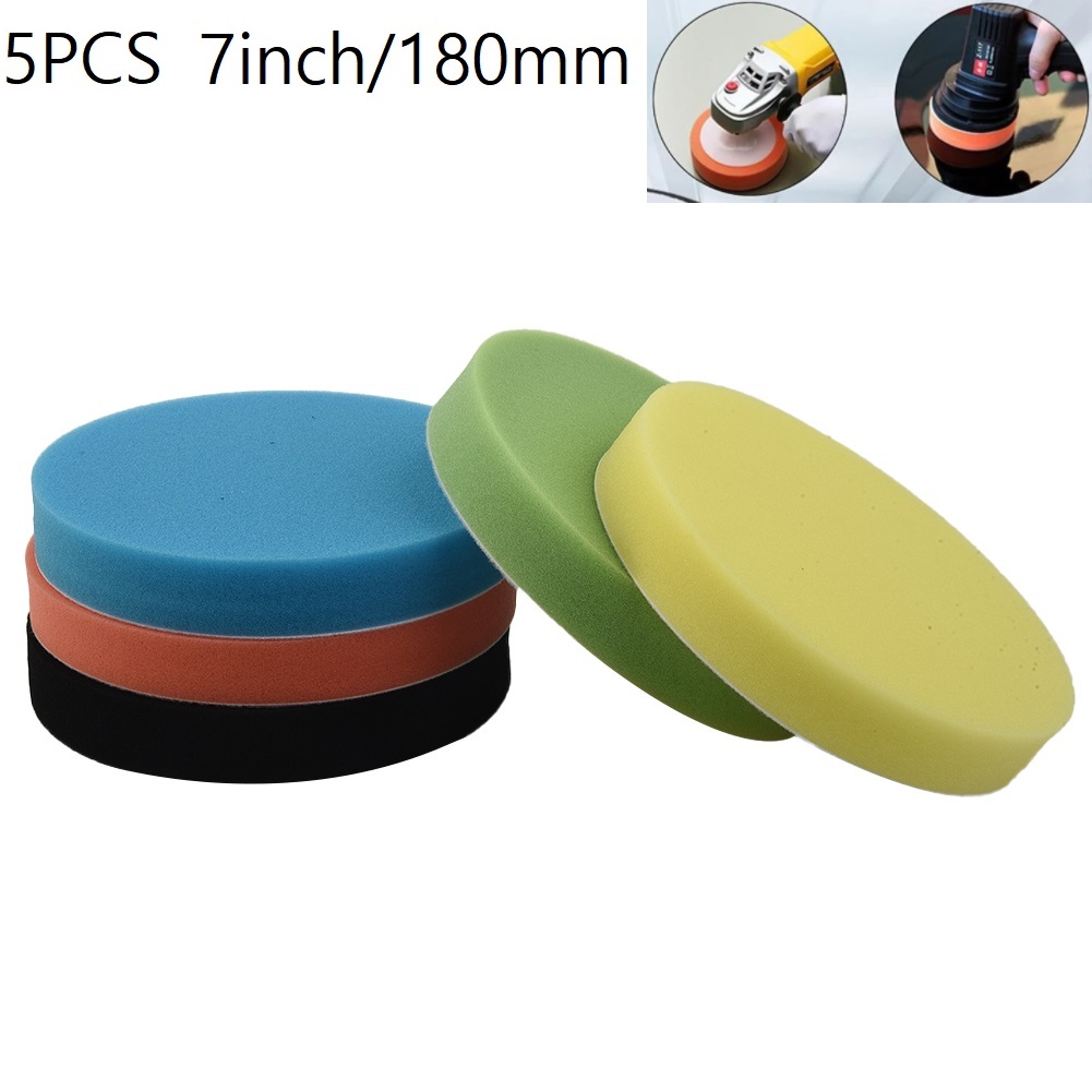 5 Pcs Sponge Polishing Pad 7In - огляд і ціна Polish Pad Set Buffer