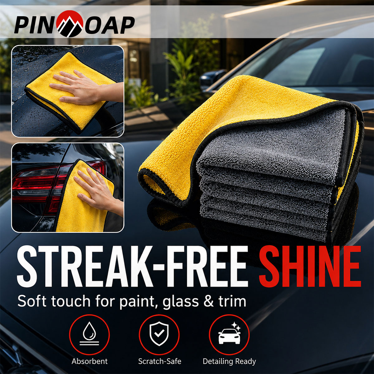 PINMOAP 1/3/5/10PCS Microfiber - огляд і ціна Microfiber Towel Detailing